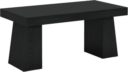 55" Executive Desk, Wooden Office Desk with Double Pedestal, Modern Simple Computer Writing Table for Home Office, Black