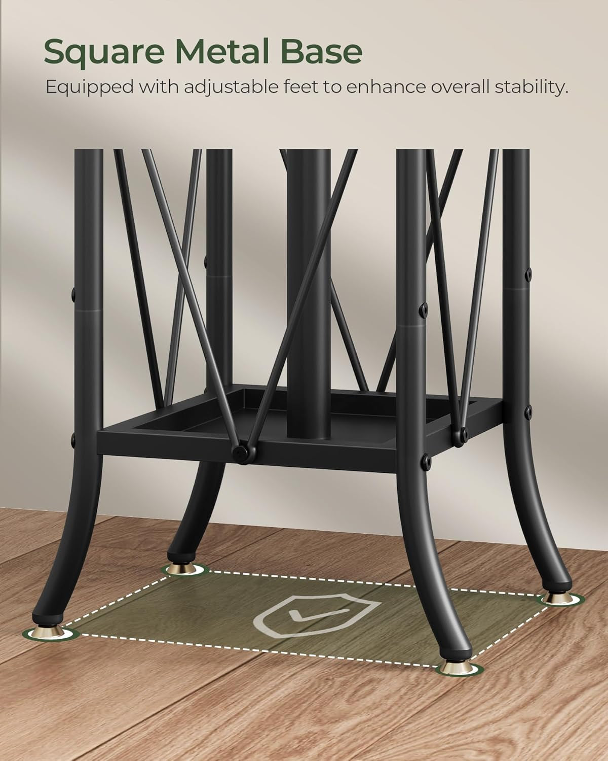 Coat Rack Freestanding, Coat Rack with Umbrella Holder, Entryway Hanger Stand With12 Hooks, Metal Hall Tree for Bags, Coats, Hats, Entryway, Hallway, Living Room, Bedroom, Office Black TYM01BB