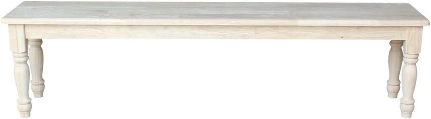 International Concepts BE-72S Shaker Style Bench, Unfinished