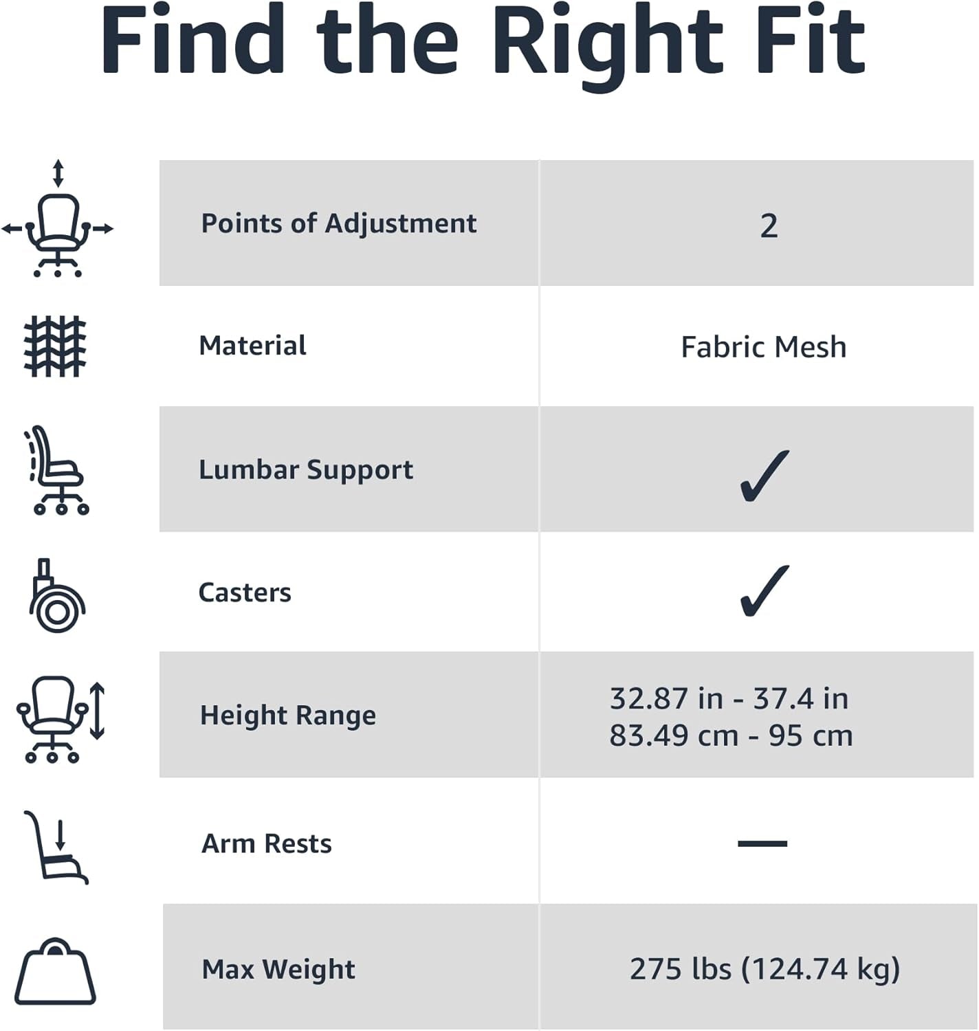 Rolling Desk Chair, Adjustable, Low Back, Padded Seat, Breathable Mesh, Swivel, Black, 21.25" D X 22.5" W X 38" H