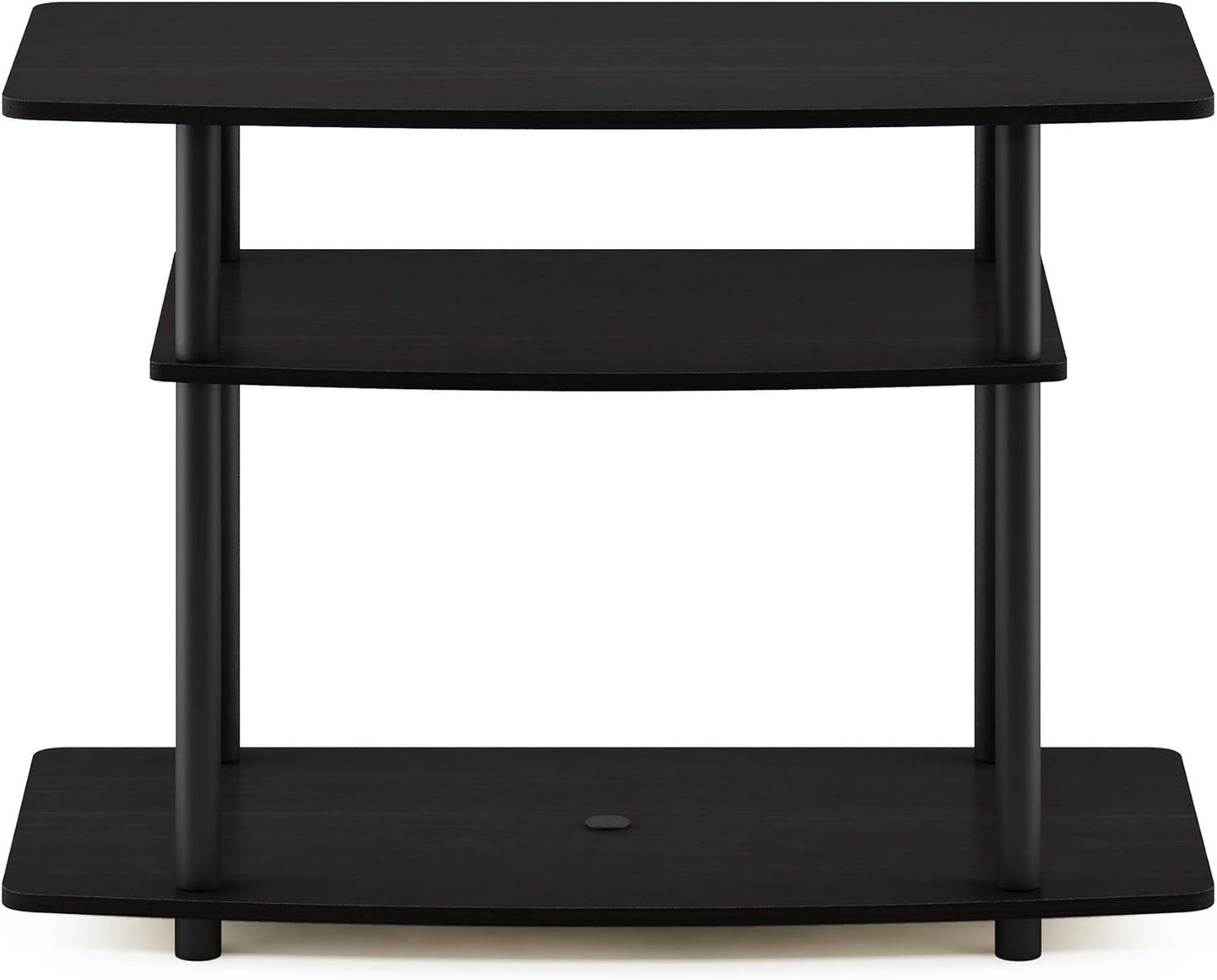 Turn-N-Tube No Tools 3-Tier Entertainment Center TV Stand for TV up to 32 Inch, Plastic round Tubes, Espresso/Black