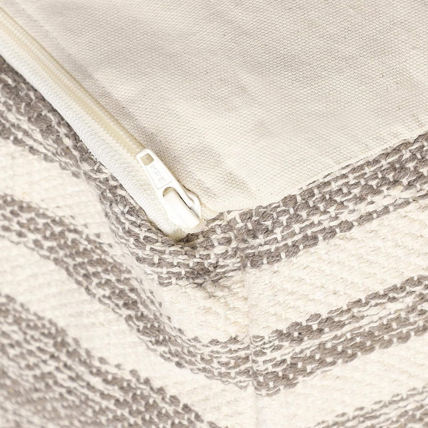 REDEARTH · Tufted Pouf Ottoman with Filler Textured Storage Cube Bean Bag Pouffe Footrest for Living Room, Bedroom, Nursery, Kidsroom; 100% Cotton (17.5"X17.5"X17.5", Melange Delight Taupe)