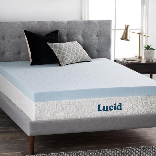 4 Inch Gel Memory Foam Mattress Topper-Ventilated Design-Ultra Plush-Queen