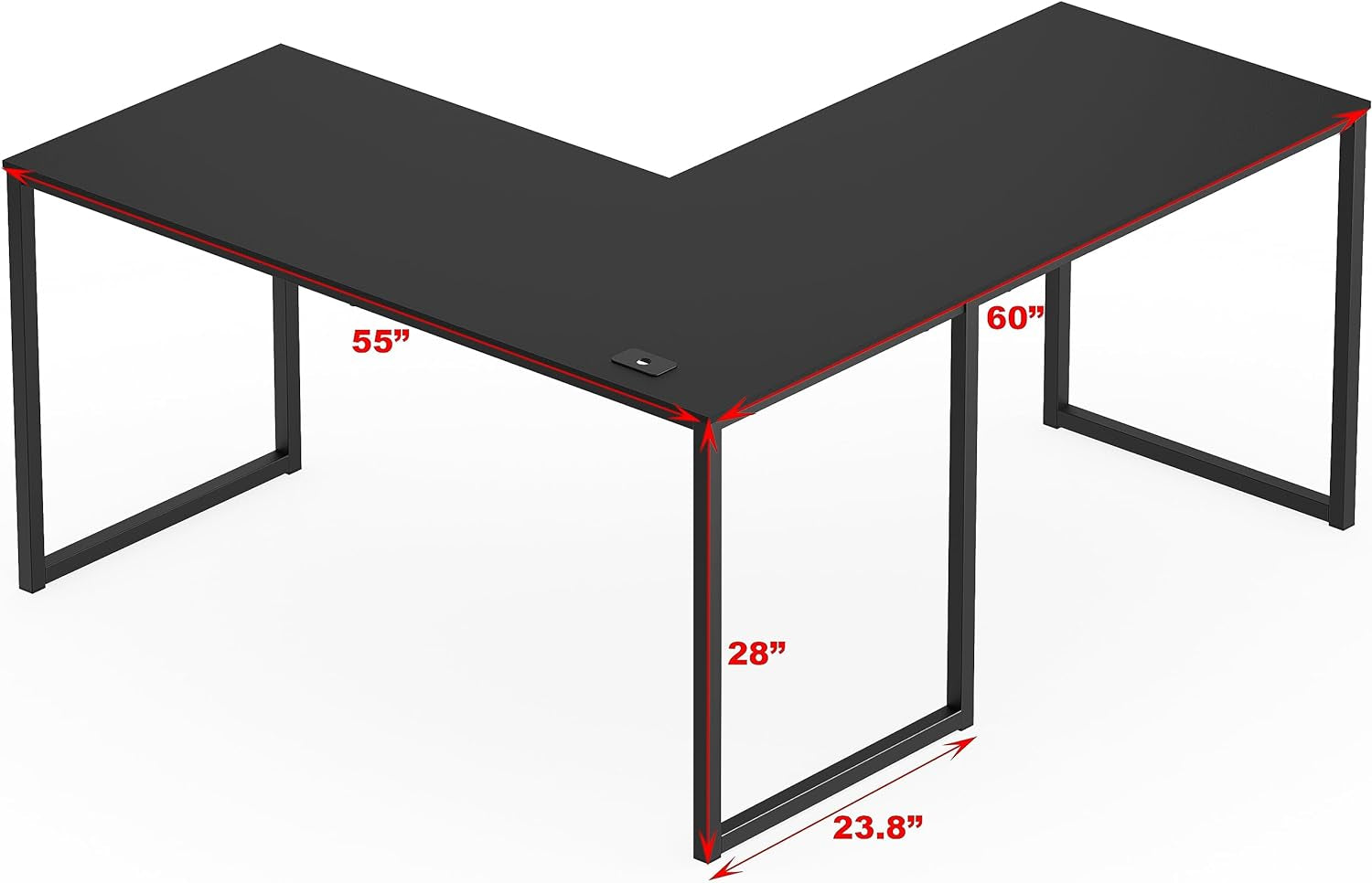 Mission 55 X 60 Inches L-Shape Home Office Computer Desk, Black