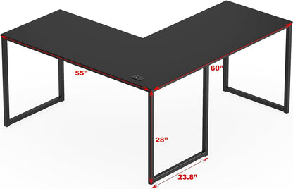 Mission 55 X 60 Inches L-Shape Home Office Computer Desk, Black
