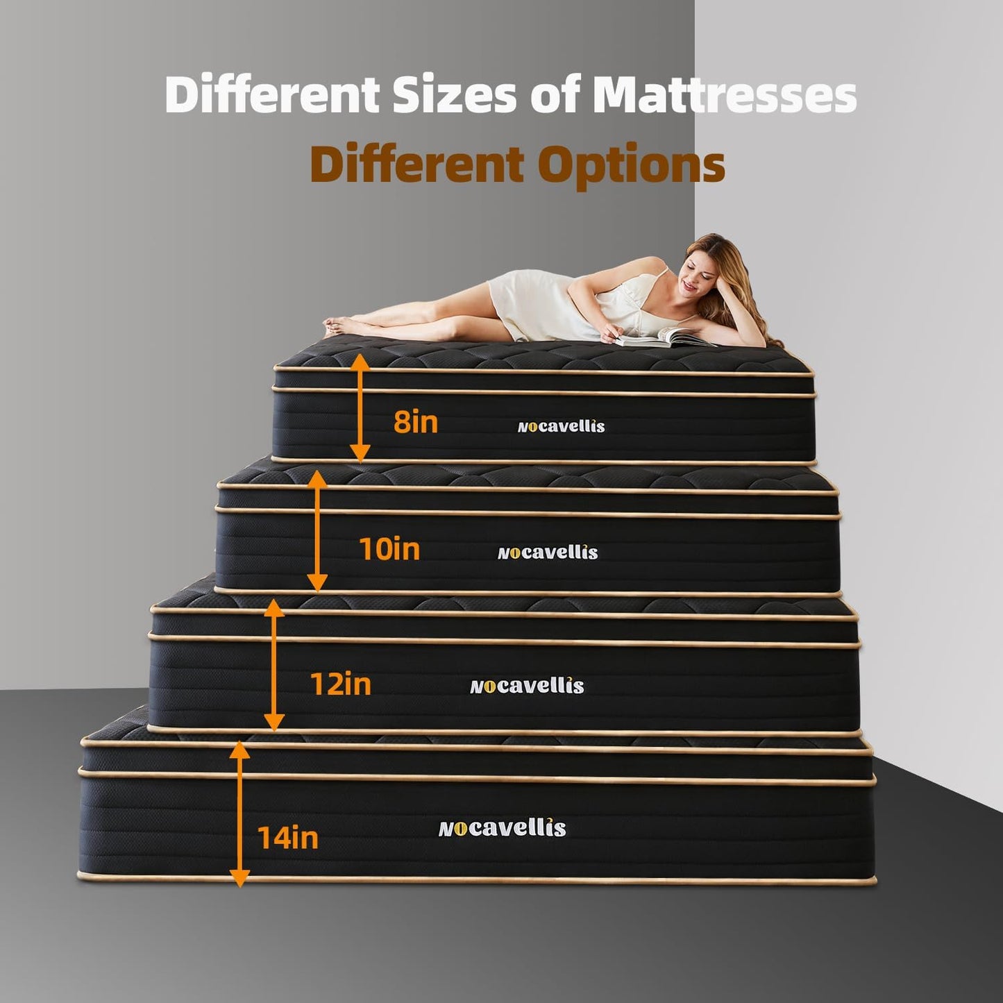 Twin Mattress 10 Inch Twin Size Mattresses in a Box Spring Hybrid Twin Bed Memory Foam Mattress Comfort Breathable Fabric Cooling Gel Pressure Relief, Medium Firm