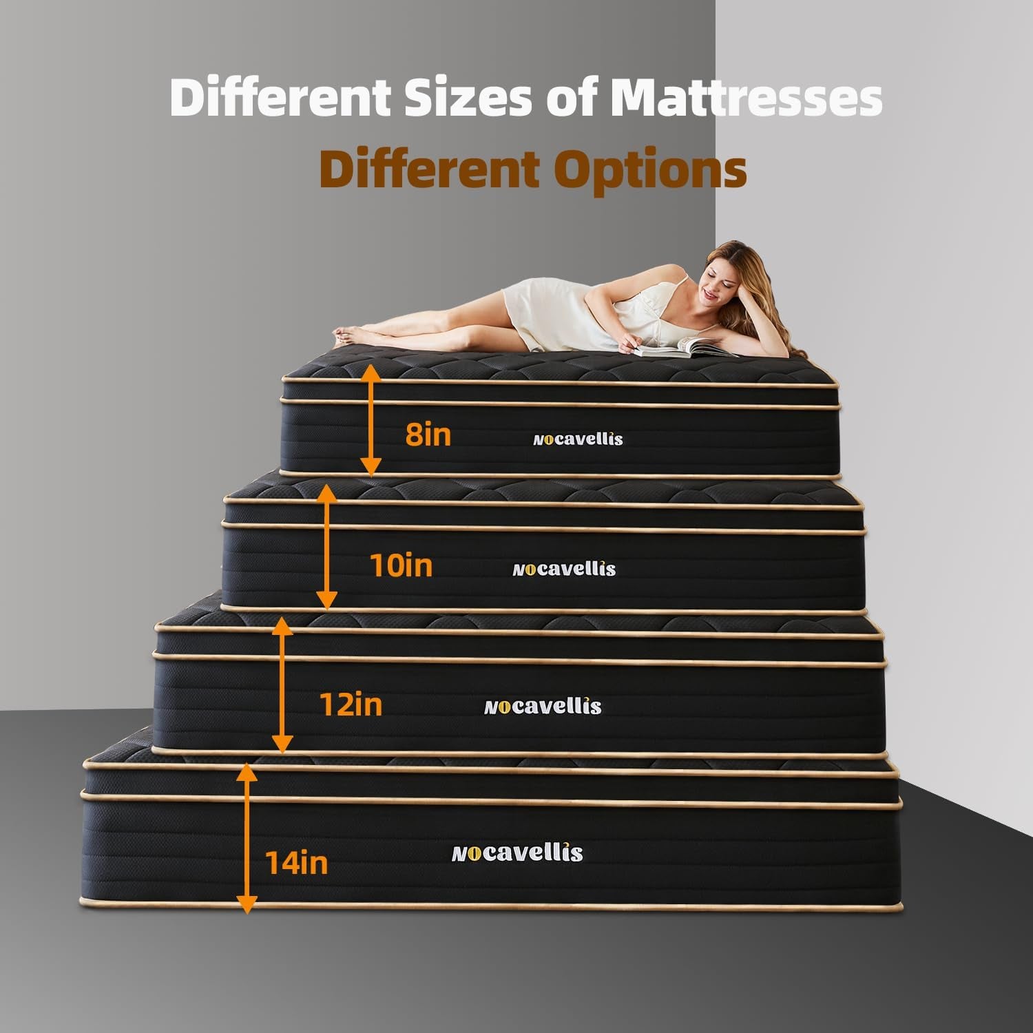 Twin Mattress 10 Inch Twin Size Mattresses in a Box Spring Hybrid Twin Bed Memory Foam Mattress Comfort Breathable Fabric Cooling Gel Pressure Relief, Medium Firm