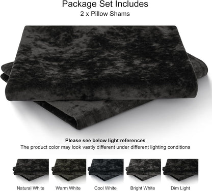 Truly Velvet Pillowcases King Size, No Insert, 2 Pack Ultra Soft Breathable Pillow Shams Covers with Envelope Closure, 20" X 36" Luxury Cozy Warm Fuzzy Flannel Pillow Cases, Black