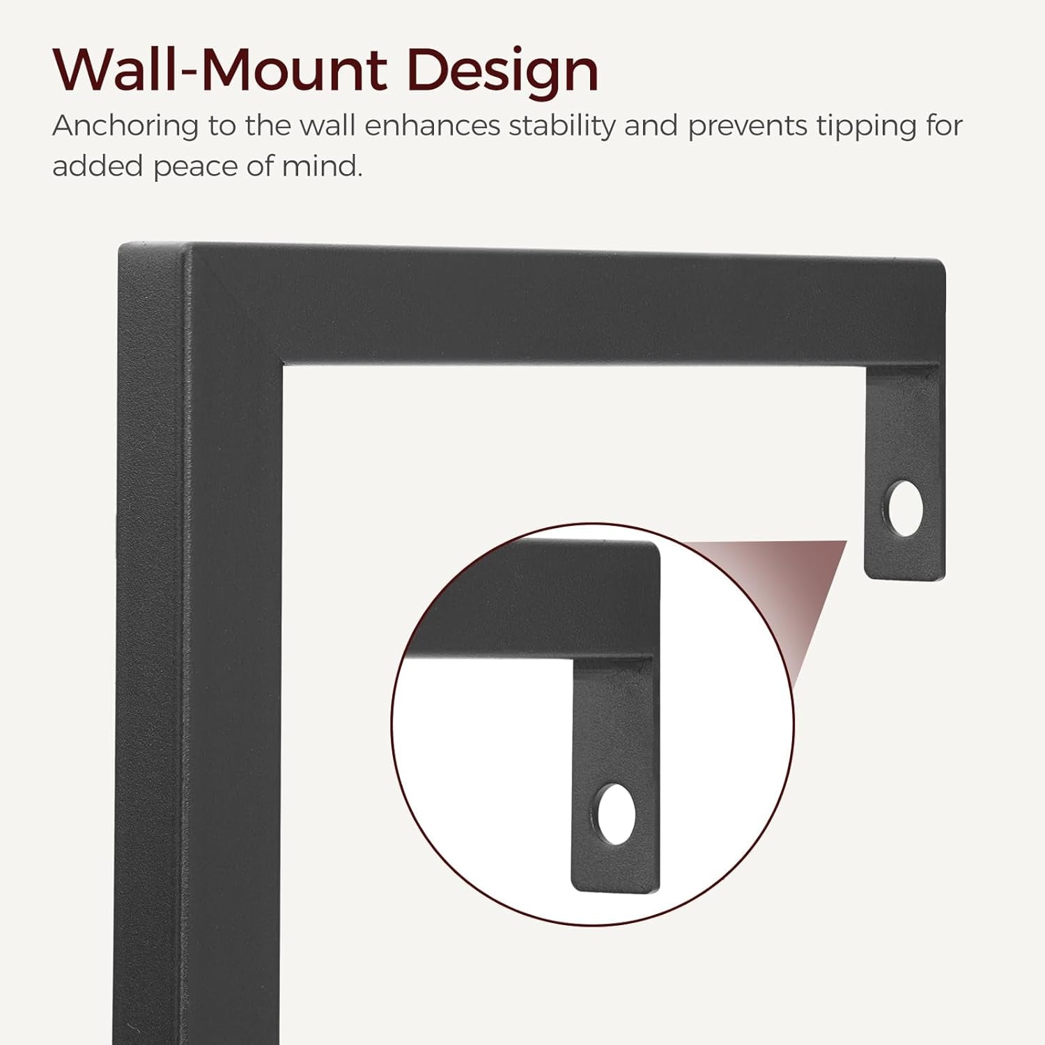 Ladder Shelf, 5-Tier Bookshelf, Ladder Bookcase with Wall Mount, Heavy Duty Industrial Style Storage Rack for Living Room, Office, Kitchen, Bedroom, Rustic Brown and Black LSHR5501