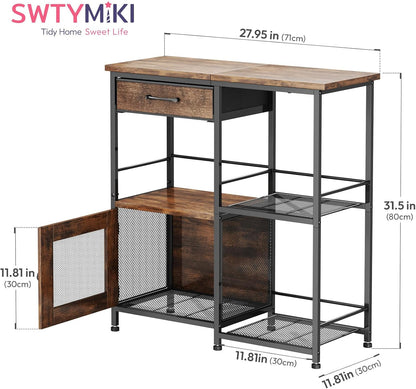 Coffee Bar Cabinet for Home - Farmhouse Coffee Stand Station Multi-Purpose Buffet Sideboard Cabinet with Drawers - Kitchen Bar Table for Living Room, Corner, Small Space, Espresso