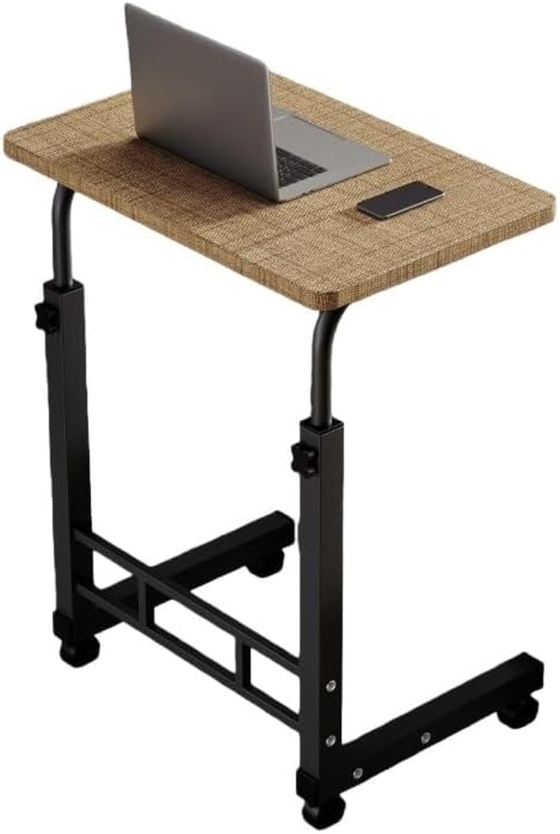 Mobile Height-Adjustable Computer Desk with Wheels, Movable Standing Desk, Height Adjustable, Suitable for Sofas, C-Shaped TV Tray Tables, and Laptop Trolley. (Cloth Color)