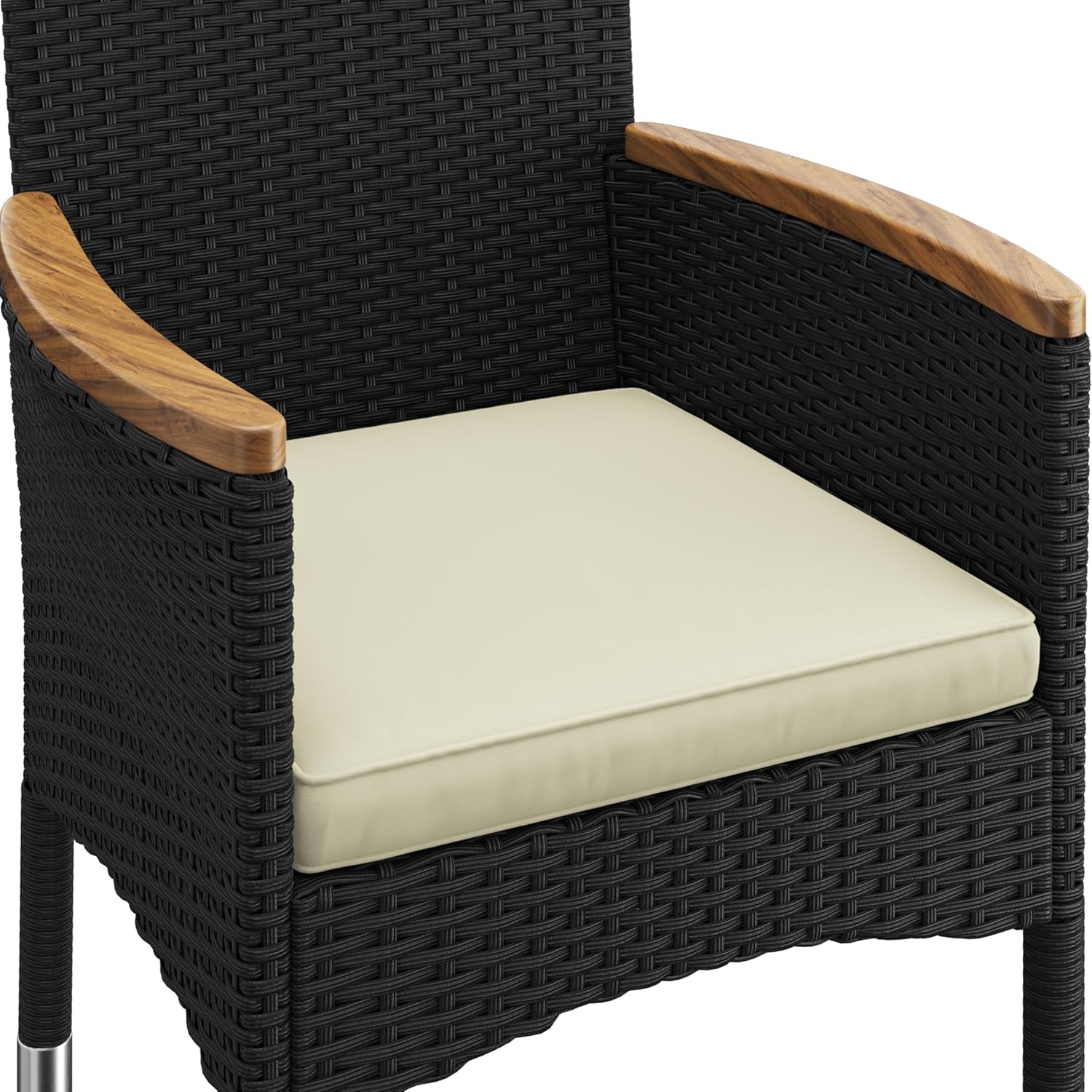 5 Piece Patio Conversation Set, Outdoor Wicker Bistro Furniture, PE Wicker Outdoor Rattan Chairs Set with Coffee Table for Porch, Poolside, Lawn, Garden, Balcony