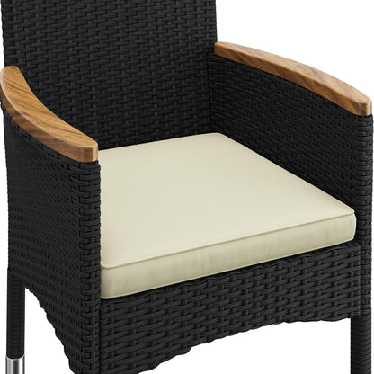 5 Piece Patio Conversation Set, Outdoor Wicker Bistro Furniture, PE Wicker Outdoor Rattan Chairs Set with Coffee Table for Porch, Poolside, Lawn, Garden, Balcony