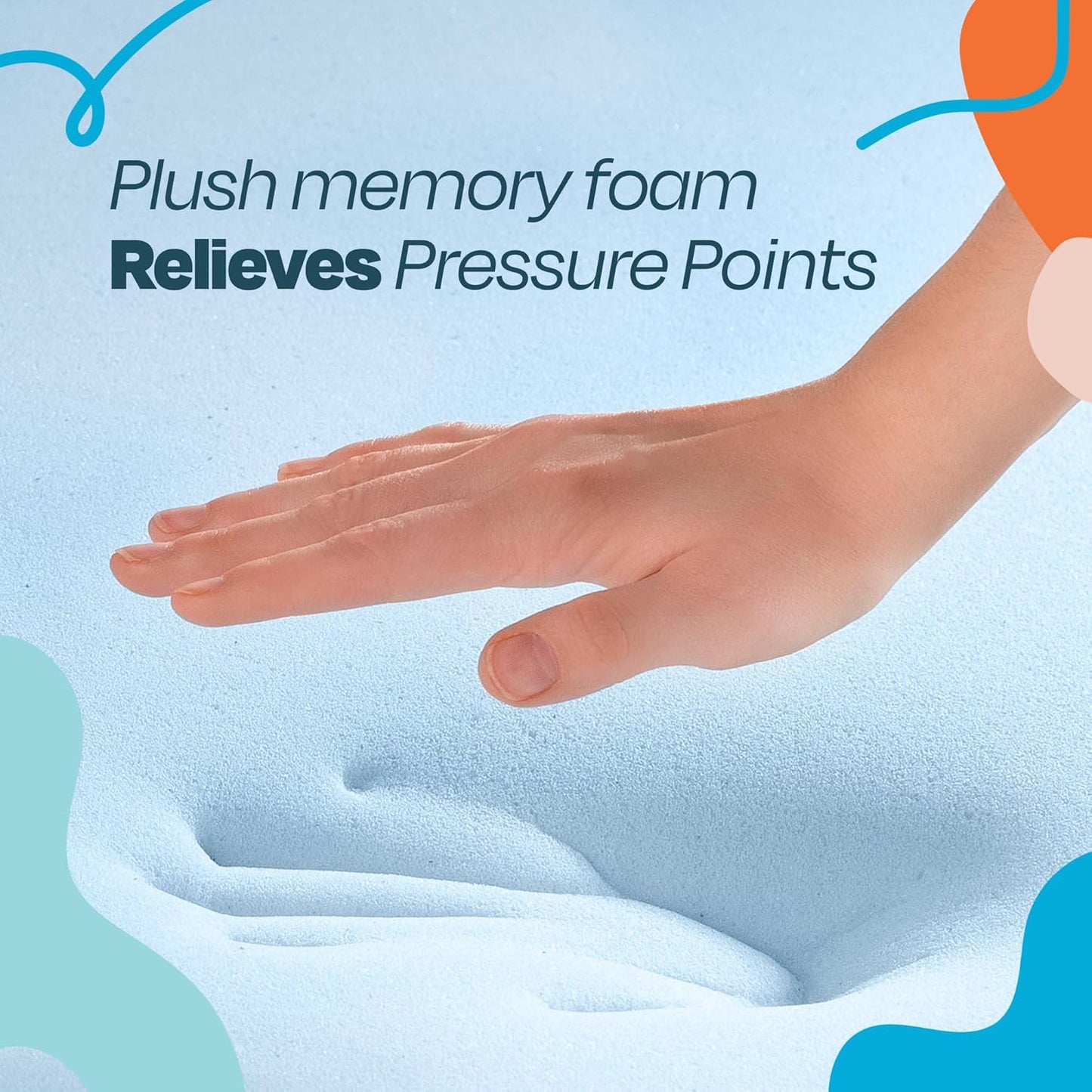 Memory Foam Mattress Topper - 3 Inch Gel Infused Memory Foam - Plush Feel - Cooling and Pressure Relieving - Certipur Certified - Dorm Room Essentials - Queen Size