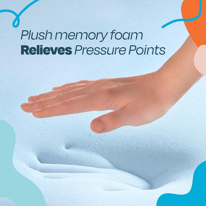 Memory Foam Mattress Topper, Queen Size - 2 Inch Gel Infused Memory Foam - Plush Feel - Cooling and Pressure Relieving - Certipur Certified