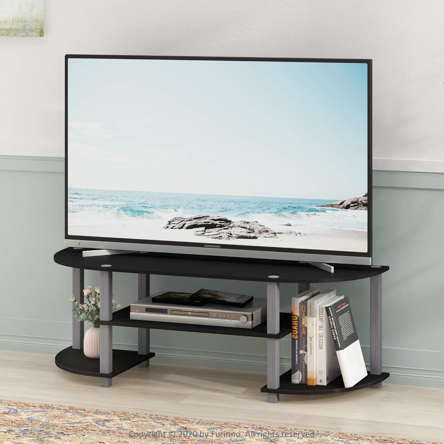 Turn-S-Tube Wide TV Entertainment Center, Black/Grey