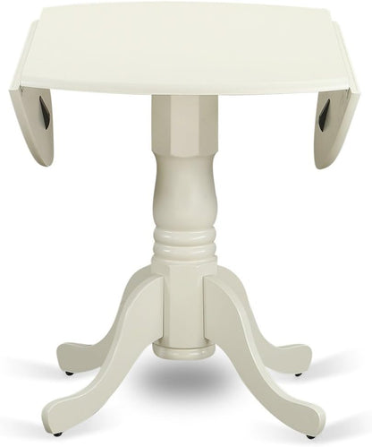 DLBO5-OAK-W 5 Piece Dining Set Includes a round Dining Room Table with Dropleaf and 4 Kitchen Chairs, 42X42 Inch, Oak