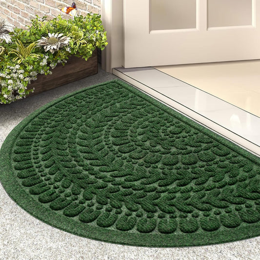 Half Circle Door Mat Front Door Mat outside Entrance Welcome Mats Outdoor Indoor Semicircular Doormat for Outdoor Half round Door Mats for Garage Muddy Paws 17”X30”