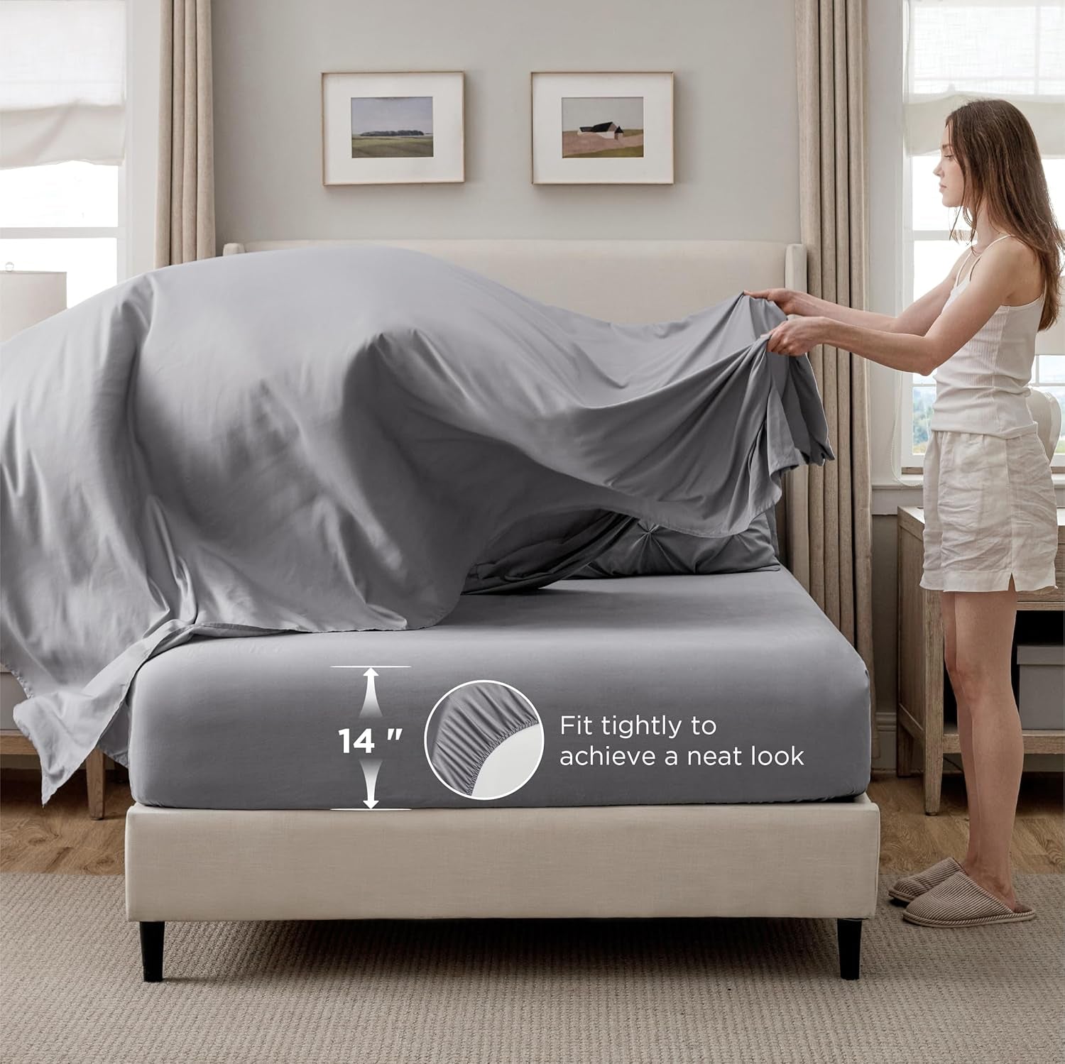Bedsure California King Comforter Set Grey - Bed in a Bag Cal King Bedding Set 7 PCS, Gentlesoft™ Bed Set Gift for Family, All Season down Alternative Comforter with Sheets, Pillowcases & Shams