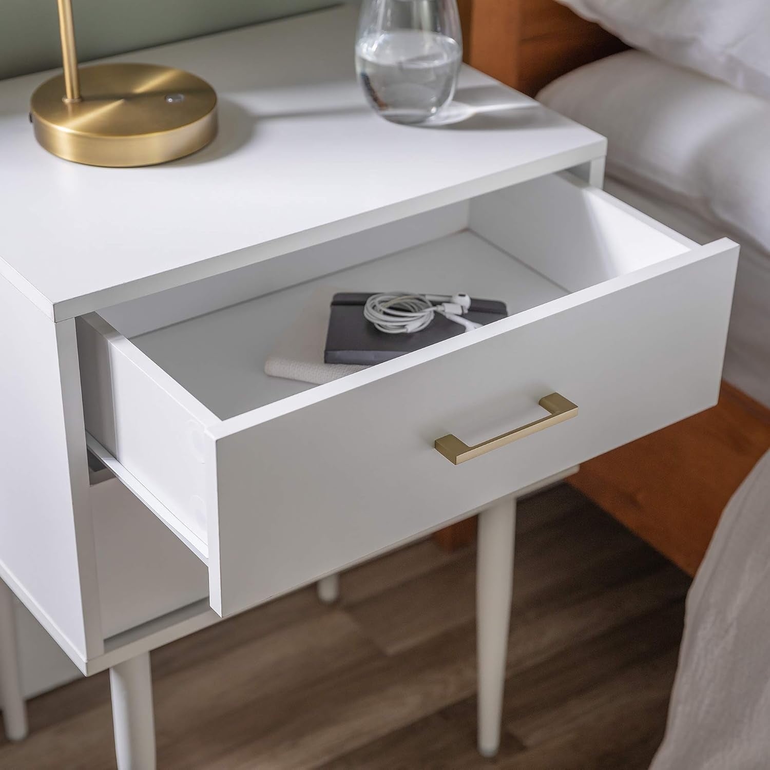Olivia Living Room Small End Accent Table, 20 In, White
