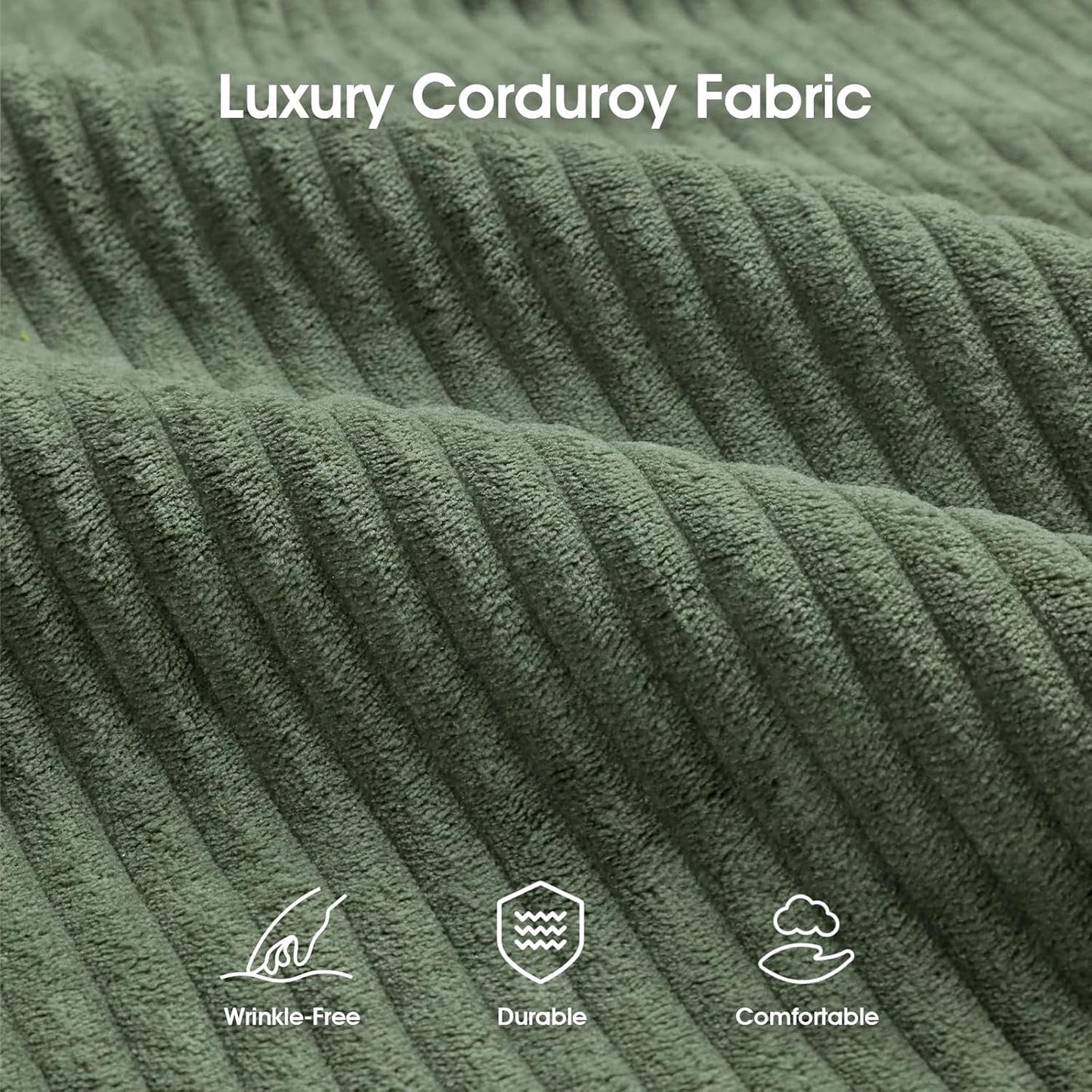 Futon Sofa Bed, 69 Inch Futon Couch with Adjustable Backrest, Corduroy Convertible Sleeper Sofa Bed, Folding Sleeper Recliner for Apartment, Living Room, Office, Green