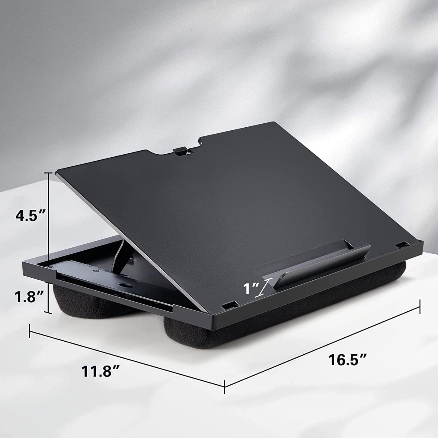 Adjustable Lap Desk - with 6 Adjustable Angles, Detachable Mouse Pad, & Dual Cushions Laptop Stand for Car Laptop Desk, Work Table, Lap Writing Board & Drawing Desk on Sofa or Bed by