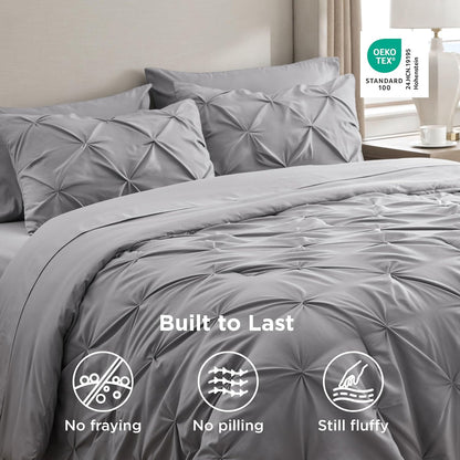Bedsure California King Comforter Set Grey - Bed in a Bag Cal King Bedding Set 7 PCS, Gentlesoft™ Bed Set Gift for Family, All Season down Alternative Comforter with Sheets, Pillowcases & Shams