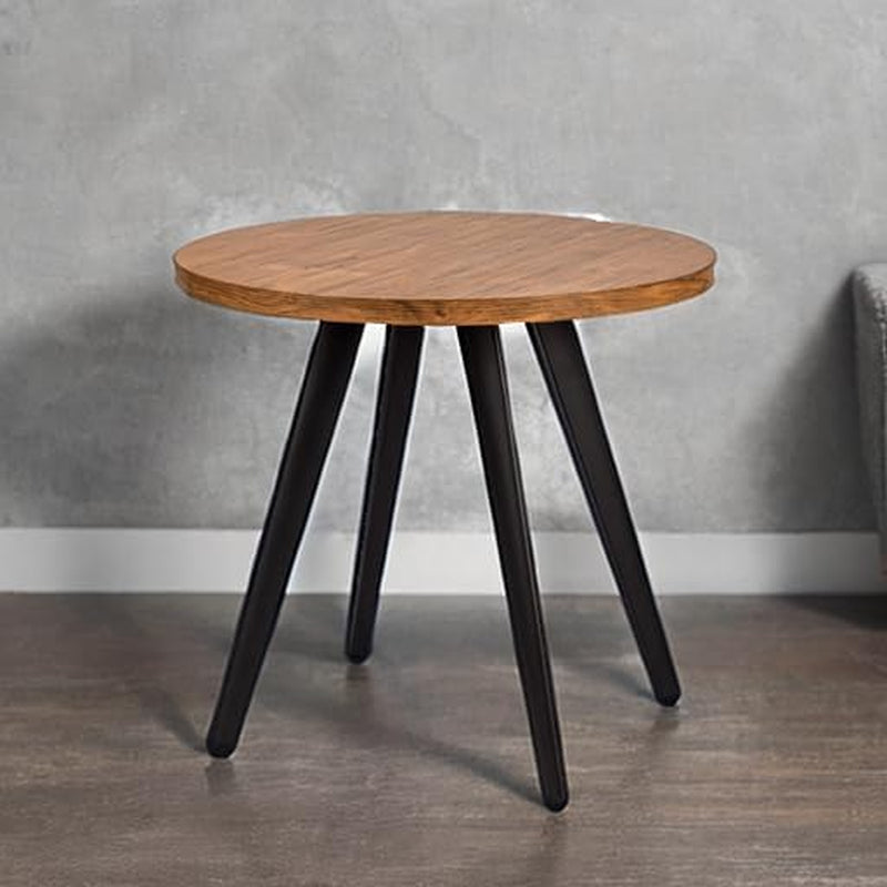 Round Dining Table, Small Dining Table for 2, 31.5" round Table, Mid-Century Modern Kitchen Table with 1.4" Thickness Wood Grain Tabletop for or Small Space, Dining Room, Kitchen, Brown