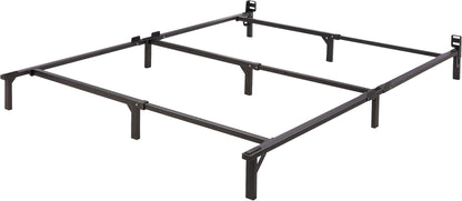 Metal Bed Frame(Box Spring Required), 9-Leg Base for Box Spring and Mattress, Queen, Tool-Free Easy Assembly, 79.5" L X 59.5" W X 7" H, Black