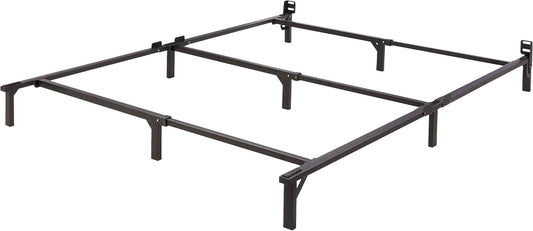 Metal Bed Frame(Box Spring Required), 9-Leg Base for Box Spring and Mattress, Queen, Tool-Free Easy Assembly, 79.5" L X 59.5" W X 7" H, Black