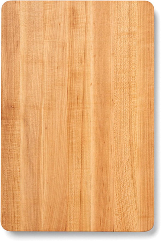 Chop-N-Slice Series Rectangular Wooden Maple Cutting Board 16”X10” – 1” Thick, 4.5-Lb Reversible Butcher Block with Eased Corners, Edge-Grain & Finger Grips – Made in the USA