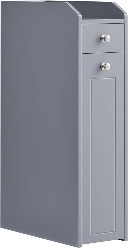 Small Bathroom Storage Cabinet, Slim Bathroom Storage Organizer, Toilet Paper Holder with Storage, Toilet Paper Storage Cabinet with Slide Out Drawers, for Small Spaces, Dove Gray UBBC847G02