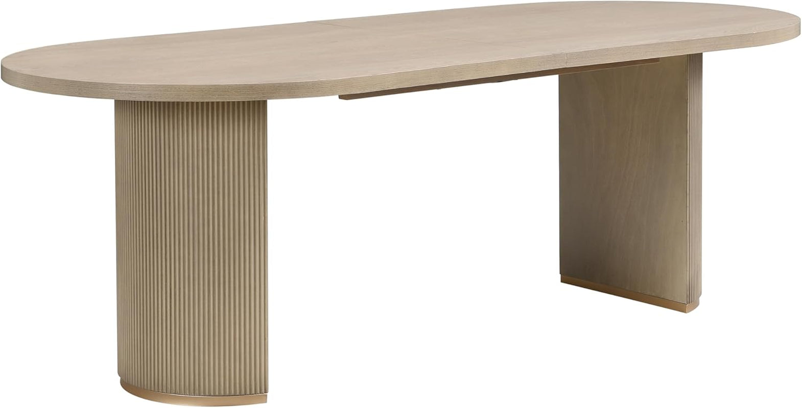 Lancas Modern Minimalist Wooden Indoor Dining Table, Oval Top Dining Table Set for 6, Pedestal Dining Room/Kitchen Table, Ideal for Restaurant/Family Gatherings, Light Ash