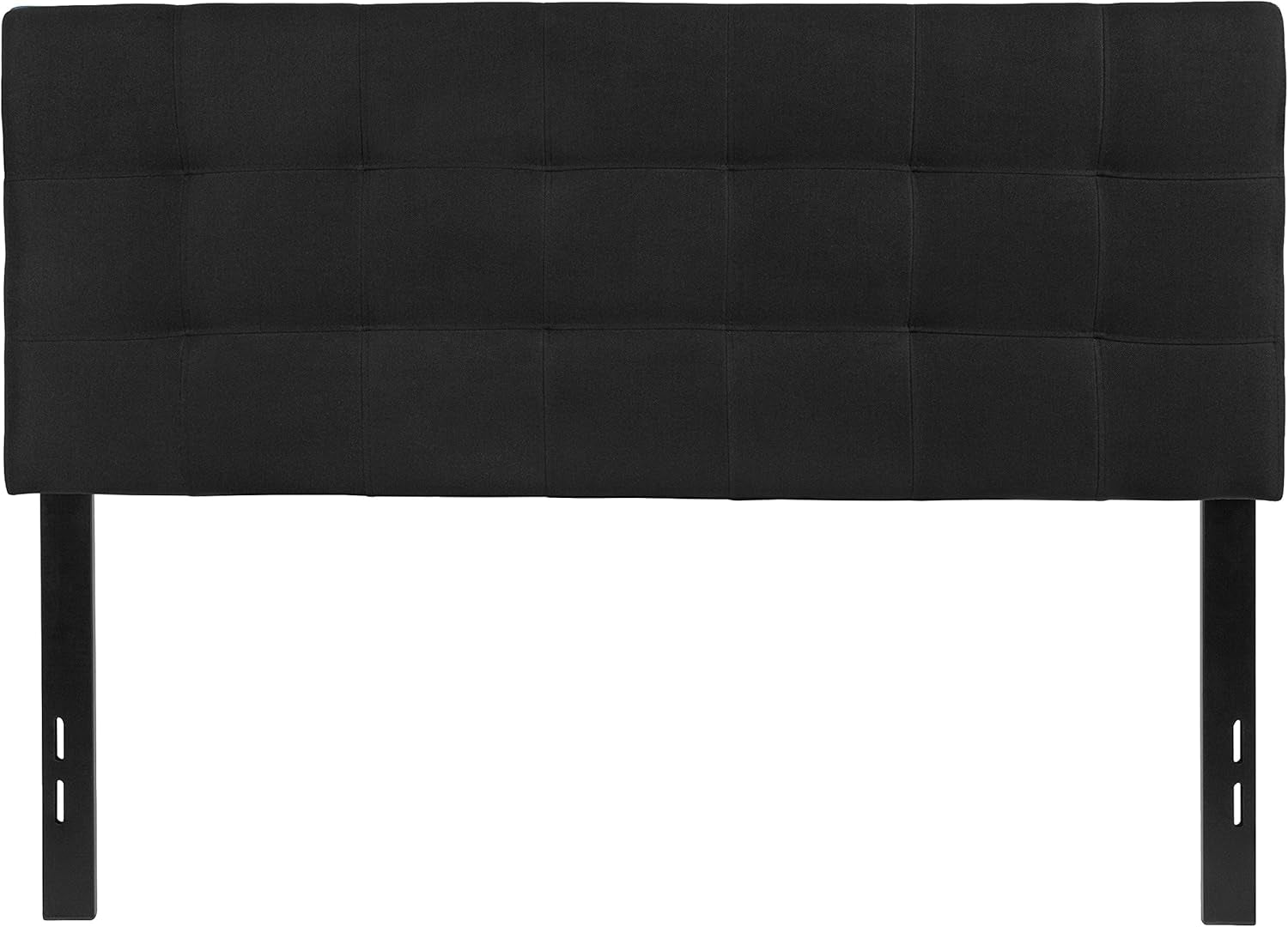 Bedford Tufted Upholstered Headboard for Full Size Bed, Contemporary Fabric Tufted Headboard with Adjustable Height, Black
