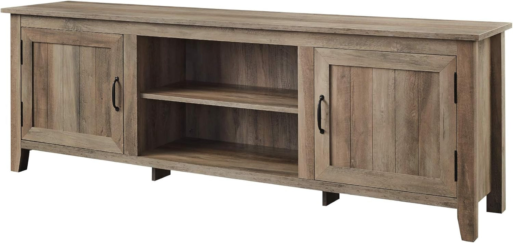 Ashbury Coastal Style Grooved Door TV Stand for Tvs up to 80 Inches, 70 Inch, Grey Wash