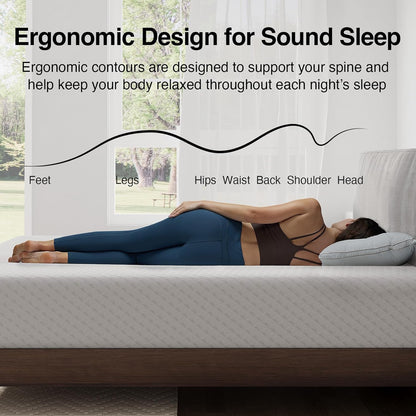 Full Mattress, 12 Inch Full Size Memory Foam Mattress with Comfort Foam for Pressure Relief & Cool Fresh Sleep,Removable Washable Cover, Medium Firm