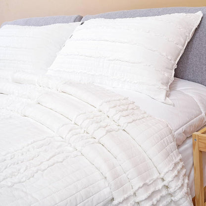 King Size Pillow Shams Set of 2, Ultra Soft Breathable 20 X 36 Inches Pillow Case Envelope Closure, Microfiber Farmhouse Bed Pillowcases for Easy Care, White
