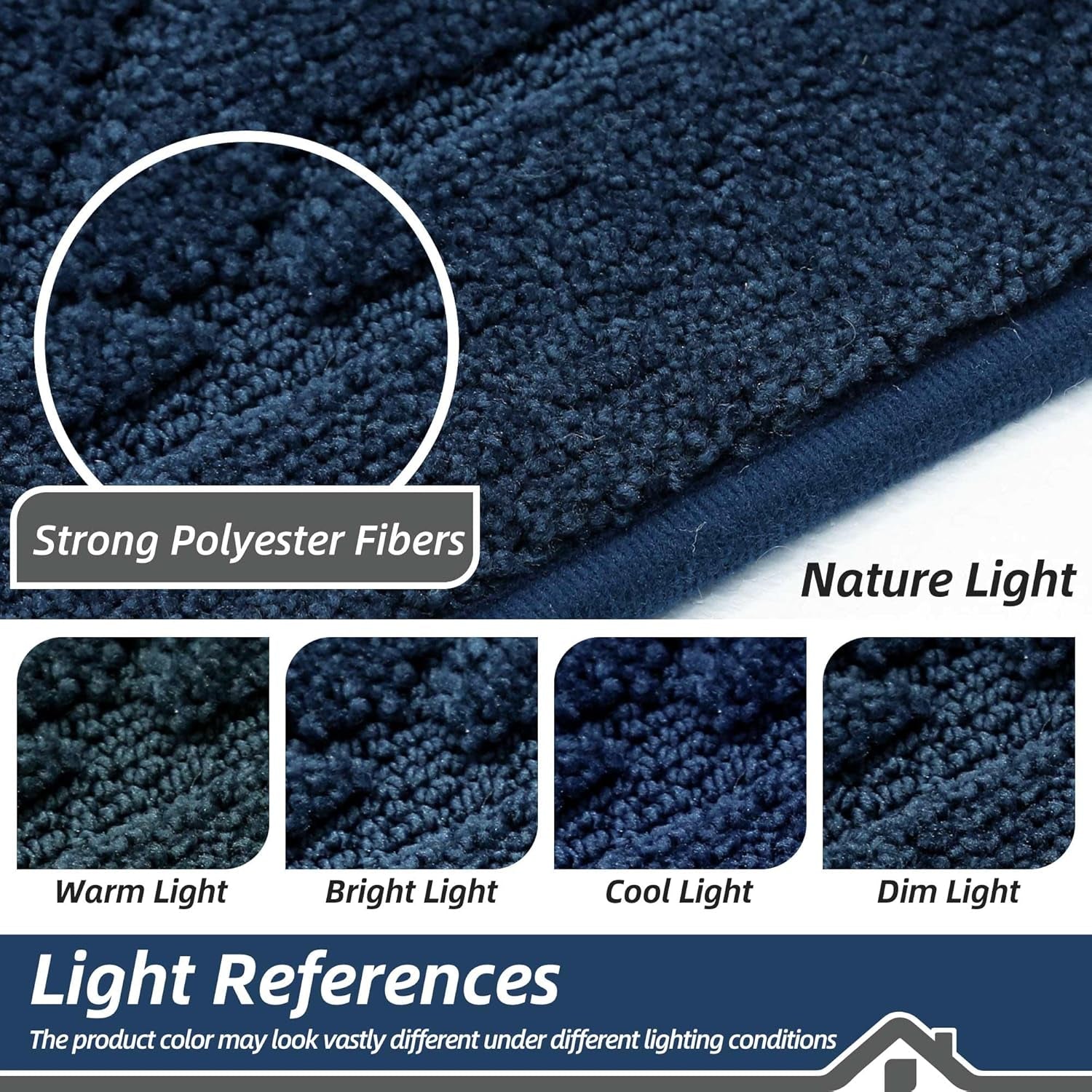 Dirt Trapper Door Mat 20" X 32", Doormat Non-Slip Entryway Rugs Washable, Dog Door Mat Stain Resistant and Absorbent Welcome Floor Mat for Front Back Door, Mud Wet Shoes & Paws, Navy Blue