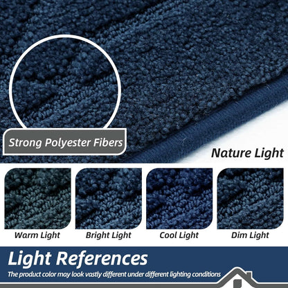 Dirt Trapper Door Mat 20" X 32", Doormat Non-Slip Entryway Rugs Washable, Dog Door Mat Stain Resistant and Absorbent Welcome Floor Mat for Front Back Door, Mud Wet Shoes & Paws, Navy Blue