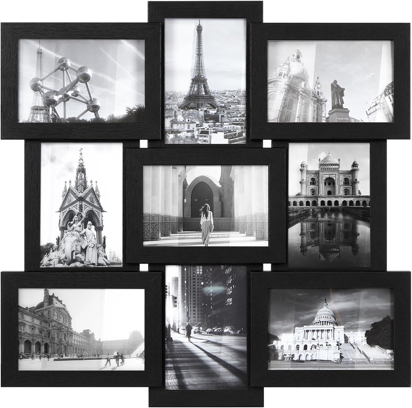 4X6 Collage Picture Frames for Wall Decor, 10 Pack Family Photo Collage Frame Set for Gallery, Glass Front, Assembly Required, Ink Black URPF20BK