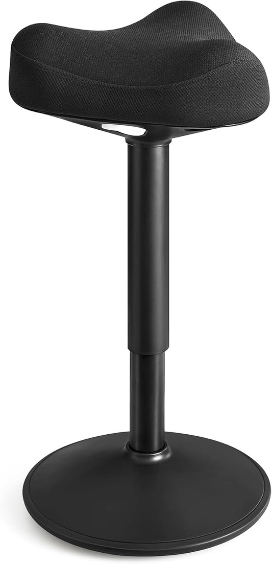 Ergonomic Wobble Stool, Height Adjustable Standing Desk Stool 23.3-33.1 Inches, Swivel Balance Chair with Non-Slip Base, Saddle Seat, for Active Sitting, Office, Home, Ink Black UOSC008B01