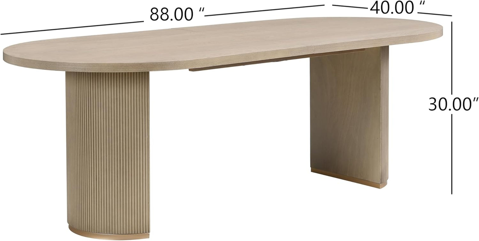 Lancas Modern Minimalist Wooden Indoor Dining Table, Oval Top Dining Table Set for 6, Pedestal Dining Room/Kitchen Table, Ideal for Restaurant/Family Gatherings, Light Ash