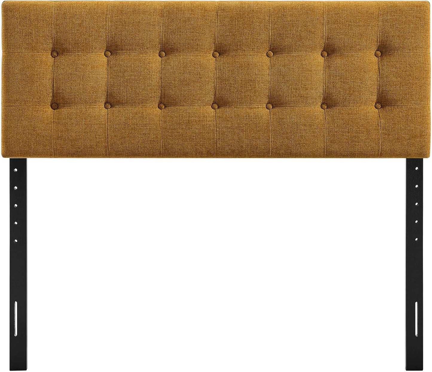 Emily King Size Fabric Headboard in Copper - Linen-Like Upholstery with Button Tufting and 7 Adjustable Height Positions