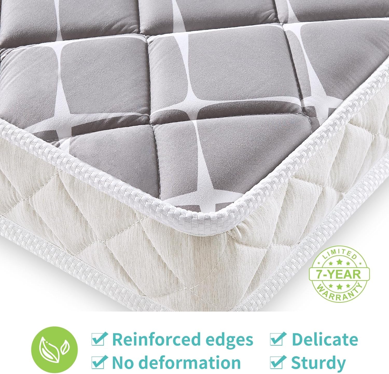 Premium Hypoallergenic Baby Crib Mattress and Toddler Mattress - 52" X 27.6" X 5" - Breathable - Firm Soft - Fits Standard Cribs and Toddler Beds