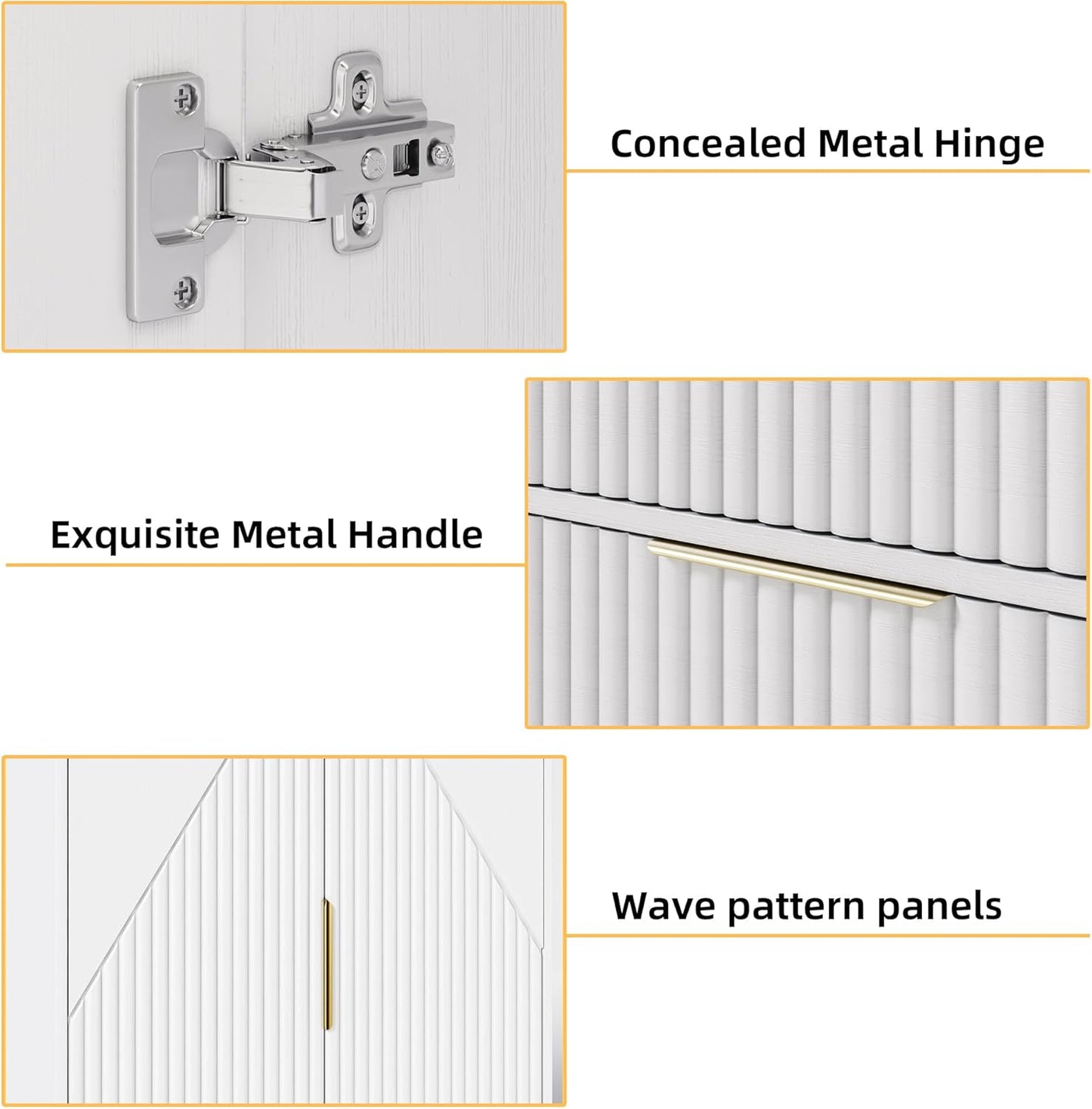 71.7" Wardrobe Armoire Wooden Closet with 2 Doors and 3 Drawers, Bedroom Armoire with Hanging Rod Shelf, Large Capacity Storage Wardrobe Armoire, Freestanding Wooden Closet Storage Cabinet White