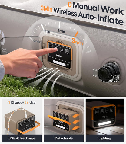 2026 Upgrade Air Mattress for Tesla Model Y [Click Self-Inflate, Home-Level Comfort] USB-C Charging Built-In Air Pump & Ergonomic Design with 2 Pillow, Camping for Tesla Model Y 2020-2026