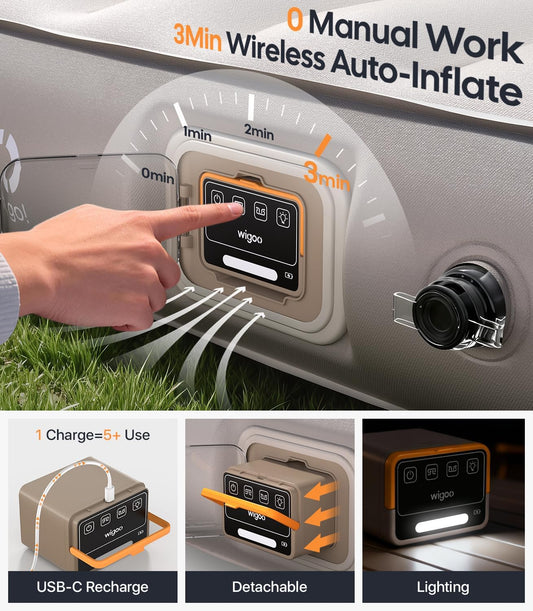 2026 Upgrade Air Mattress for Tesla Model Y [Click Self-Inflate, Home-Level Comfort] USB-C Charging Built-In Air Pump & Ergonomic Design with 2 Pillow, Camping for Tesla Model Y 2020-2026