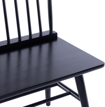 Entryway Bench, Black Dining Bench with Spindle Back Farmhouse Wood Windsor Bench for Foyer Balcony Living Room, Black