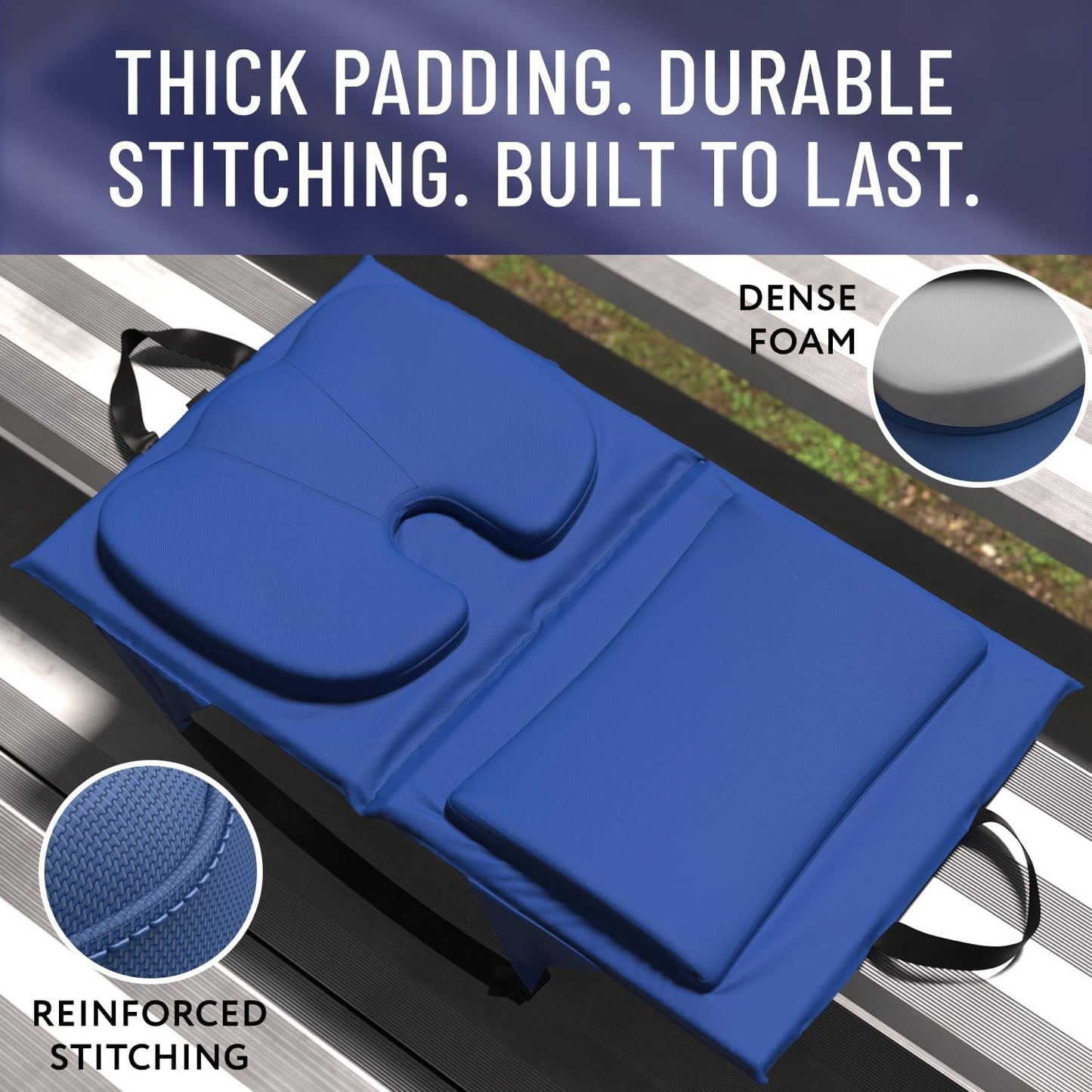 Stadium Seats with Back Support - Adjustable Memory Foam Bleacher Chairs with Back and Cushion, Portable, Easy Folding Stadium Seat Cushion with Storage Pocket