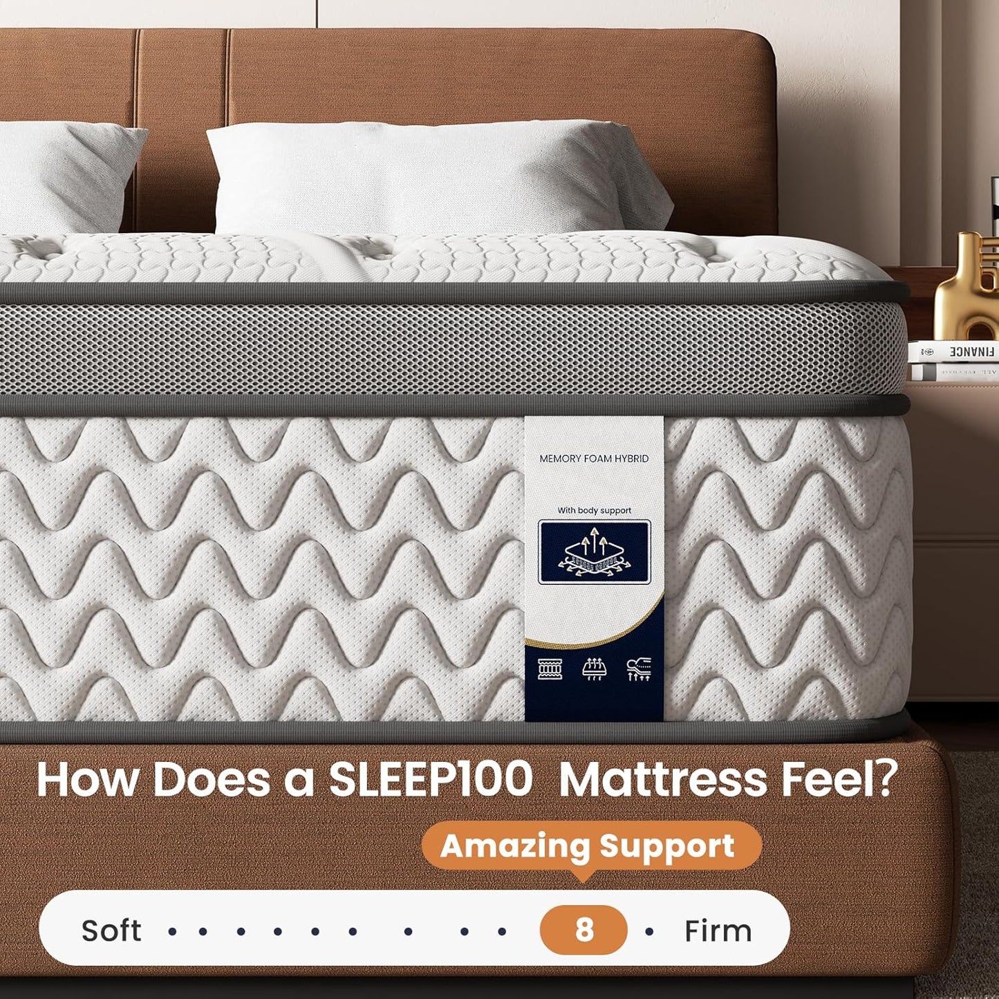 Queen Mattress 12 Inch, 5-Zone Deep Sleep Firm Mattress with Extra Lumbar & Shoulder Support, Hotel Collection Hybrid Mattresses Pain Relief - Fiberglass Free - No Odor - 365 Night Trial